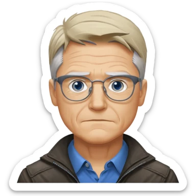 old Hawkeye  Clint Barton with glasses 
 sticker