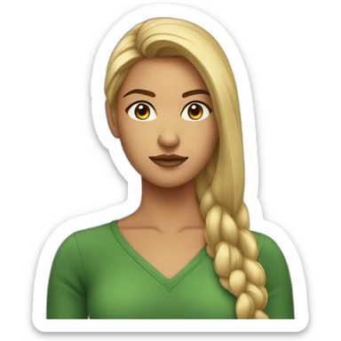 Jeune femme aux yeux verts foncés et aux longs cheveux noirs lisses ayant une cicatrice lui barrant le sourcil. sticker