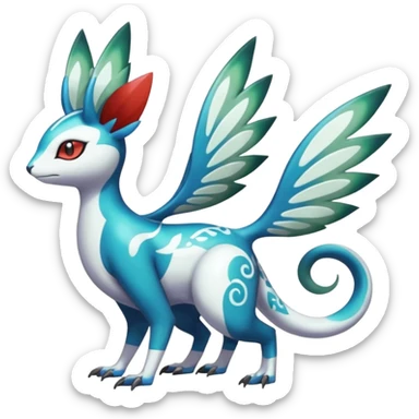 Shiny Colorful Vernid-Trico-Meloetta-Latias-Koraidon-Peppercat-Protogen-Pokémon-Digimon-Fakémon-fusion-hybrid-creature sticker