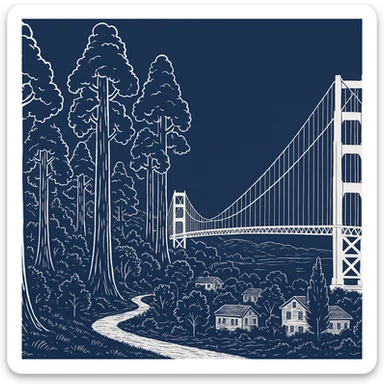 Create a header size 1200 x 800 that incorporates the image. Make it more seamless and add a sketch of more of the Presidio sticker