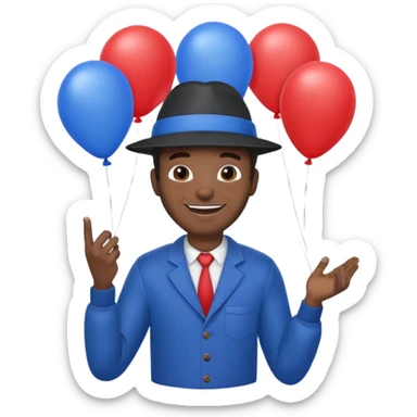 Street Balloon Seller black man  sticker