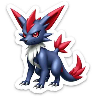 Cool Edgy Shiny Digimon-Weavile-Absol-Zoroark-Zangoose-hybrid full body sticker