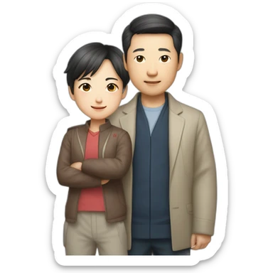 Li Hongzhi and XI jinpin, two human mentors, arm in arm，team up sticker