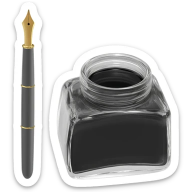 pen and inkwell sticker
