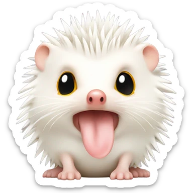  red-eyed albino hedgehog sending kisses  sticker