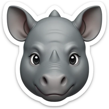 cinematic-noble-baby-rhinoceros-portrait-emoji,slate-grey-hide--poised-and-regal,-with-a-massive,-powerful-build-and-a-thick,-deep-set-soulful-piercing-eyes,-simplified-yet-sharp-and-sophisticated-features,-highly-detailed,-large-black-eyes sticker