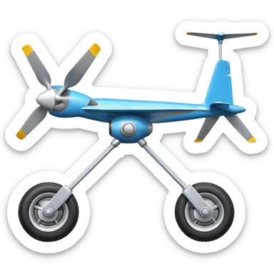 Emoji-style aircraft landing gear with a single wheel and strut, simplified design, clean lines, cartoon-like, isolated on white background, minimal shading sticker
