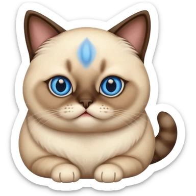 chubby siamese cat sticker