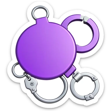 Generate an emoji for a purple-ish Google-Maps style map marker to be used in a safe-route mapping app. Inside the inner circle, add handcuffs sticker