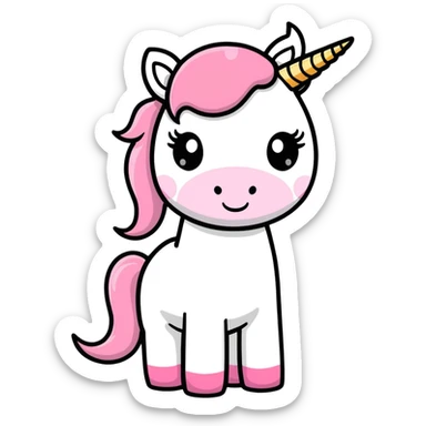 Bearded pink unicorn sticker
