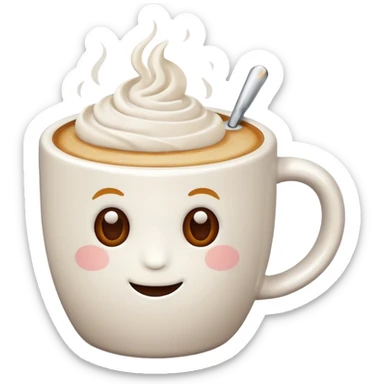 latte in a mug with no face sticker