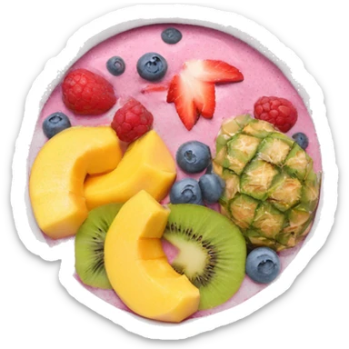 Smoothie bowl with tropical fruits sticker