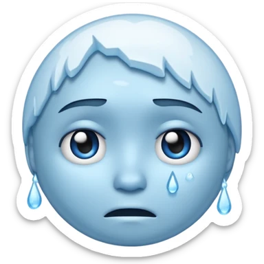  frozen distraught iOS emoji generic round sticker