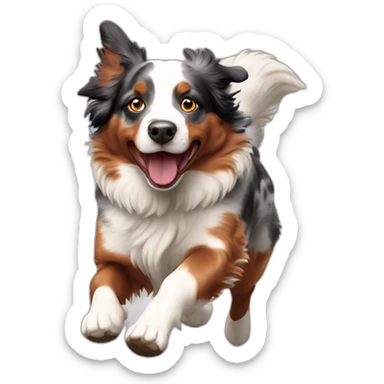 Red merle Australian Shepherd Running sticker
