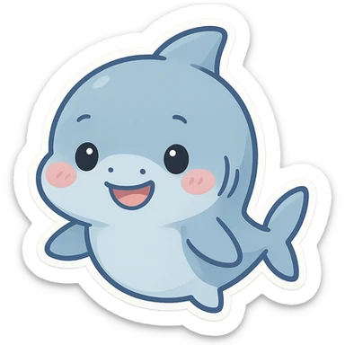 cute baby shark, simple, friendly, suitable for emoji or sticker sticker