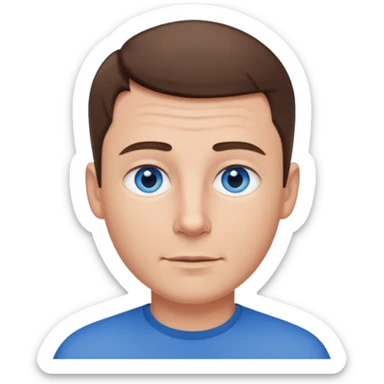 dad with very short shaved brown hair and blue eyes emoji sticker