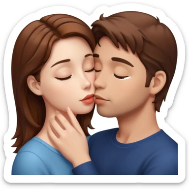 Kissing bf and brwon your hir  sticker