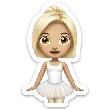 ballerina with white dress blonde hair sticker