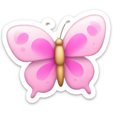 A pink butterfly with bubbles around it  sticker
