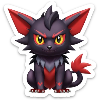 Edgy Cute Cool Kawaii Litten-Noivern-Zoroark-Noibat-Pokemon Full Body  sticker