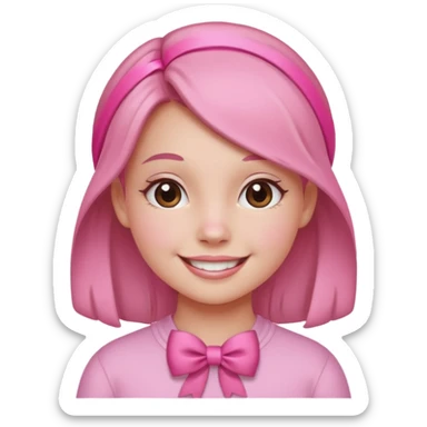 pink christmas girl with ribbon sticker
