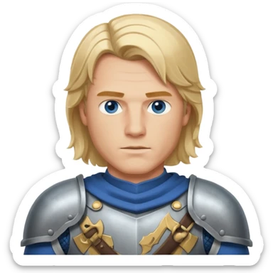 Achille, un uomo coi capelli biondi fino alle spalle e gli occhi azzurri, deve essere bello e forte e deve dare l' impressione di essere un eroe in guerra e deve avere un' armatura sticker