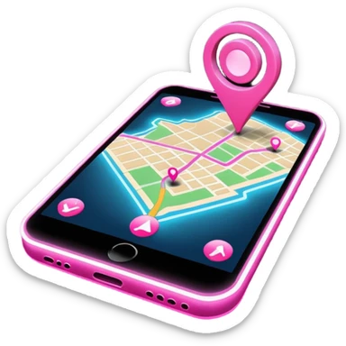 pink gps map lines sticker
