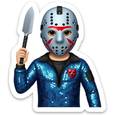 Jason Voorhees with slate sequin outfit  sticker