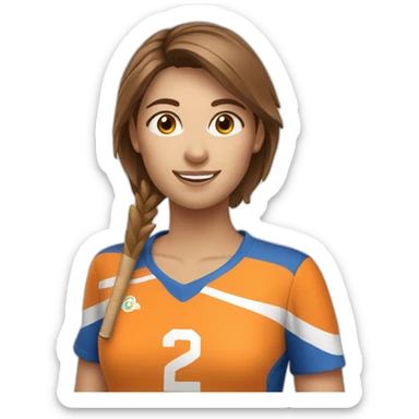 Dutch female field hockey player with brown hair sticker