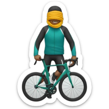 Cyclist wearing a snood sticker