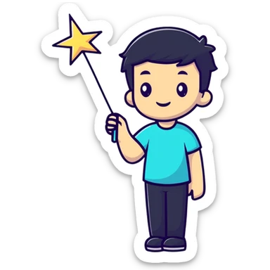 attractive person with sparkles sticker