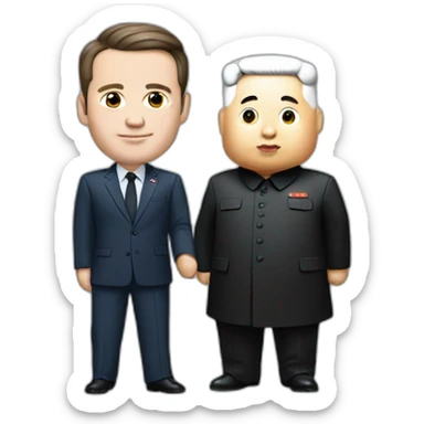 Macron et Kim jong un sticker