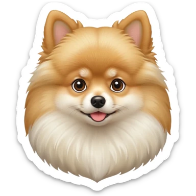 Pomeranian white beige sticker