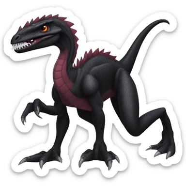 cool edgy black and maroon Dark-type nargacuga Salazzle Nargacuga Salandite Velociraptor Pokémon full body sticker
