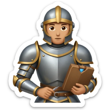 An emoji representing the ironman challenge event for an mmorpg player who crafts everything themselves the hard way, and does not buy or sell items in-game. sticker