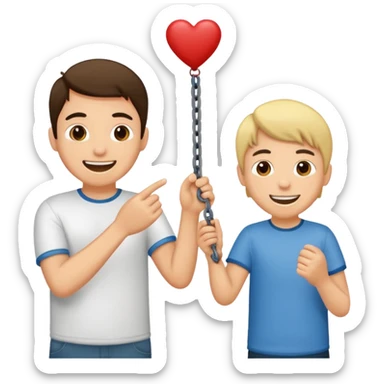 un niño pequeño y un hombre jugando al juego de tirar la soga (la soga blanca) sticker