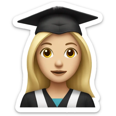 Blonde with a graduation cap sticker