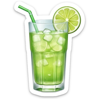 a glass of lime juice, simple, clear sticker