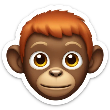 Monkey with red hair sticker