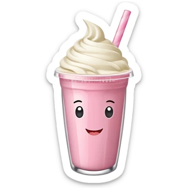 un vector de vaso de batido animado, de caricatura, con tapa y pitillo, que tenga brazos y piernas, cara tierna y que inspire confianza y amabilidad sticker