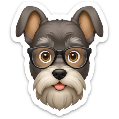 Perro de raza Schnauzer con anteojos sticker