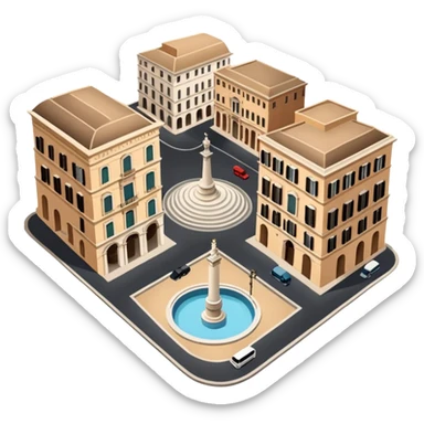piazza di spagna view from up above
no square style no frame png style 
no squared only building sticker