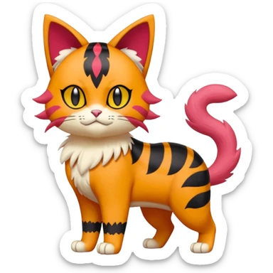 Liepard-Skitty-Sprigatito-Litten-Pokémon-fusion-creature (full body) sticker