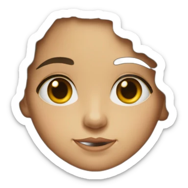 Niña morena con muchos rizos largos y ojos verdes claros sticker