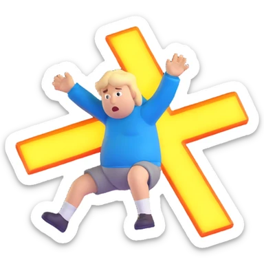 Chris griffin falling with glowing X on side  sticker