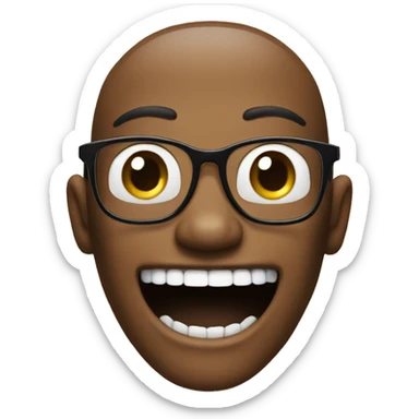 Nerd emoji with only two front teeth. Only two front teeth. Don't you understand two teeth  sticker