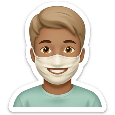 man with white clay face mask sticker