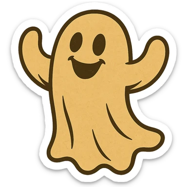 Create images of happy retro ghosts, pumpkins, spiders, witches for stickers. Use this image for inspiration. sticker