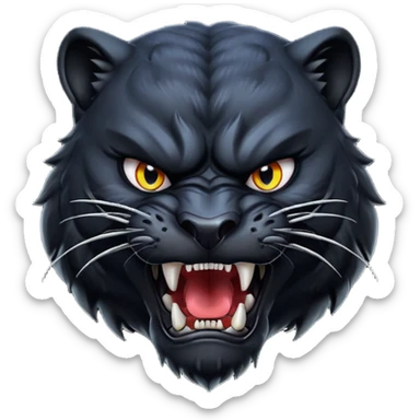 angry panther bust  sticker
