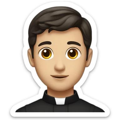 Young catholic priest with dark hair  sticker